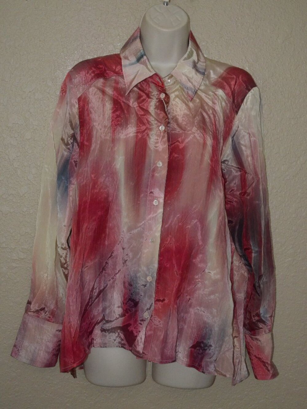 NWT $368 Sz 40 6 Momoni Ticuna Magenta Long Sleeve Blouse